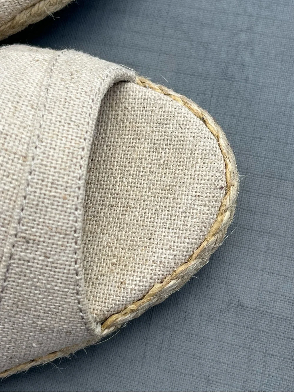 Kelly & Katie Linen Espadrille Wedges Open Toe Beige Size 9.5